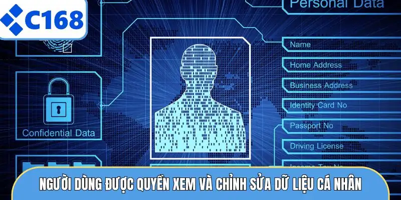 Người dùng được quyền xem và chỉnh sửa dữ liệu cá nhân